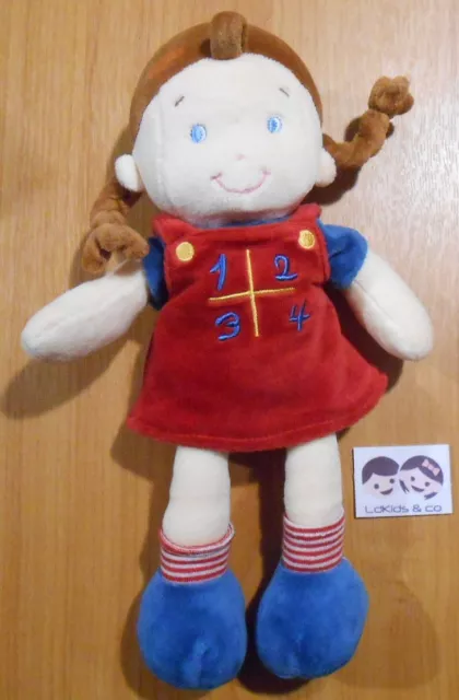 DOUDOU POUPÉE PELUCHE Petite Fille avec couettes 42cm - Plush Puppet EUR  19,90 - PicClick FR