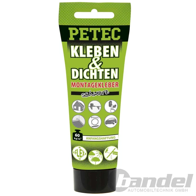 1x 80ml PETEC ADESIVO E DENSO ECOLINE ADESIVO DA MONTAGGIO NERO