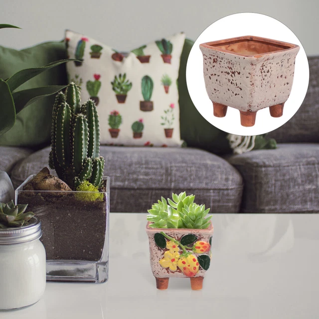4 Pcs Succulent Flower Pot Ceramics Mini Planter Succulents Miniature