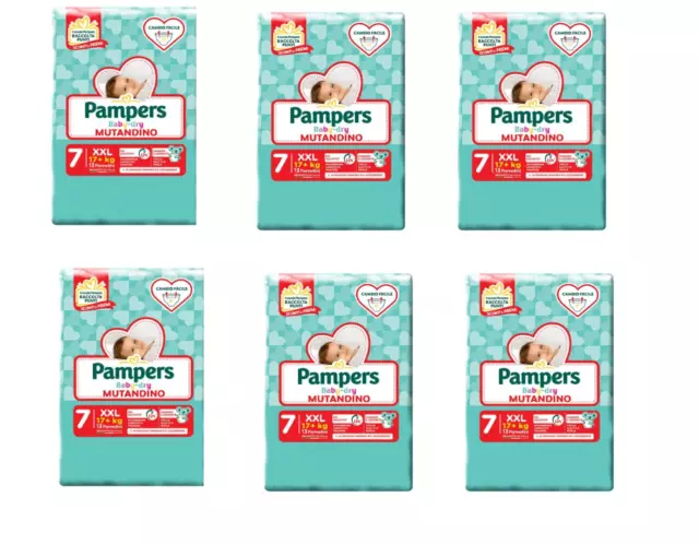 6X Pampers Baby Dry Mutandino Taglia 7 Da 17 + Kg Pacco Singolo Da 13 Pannolini