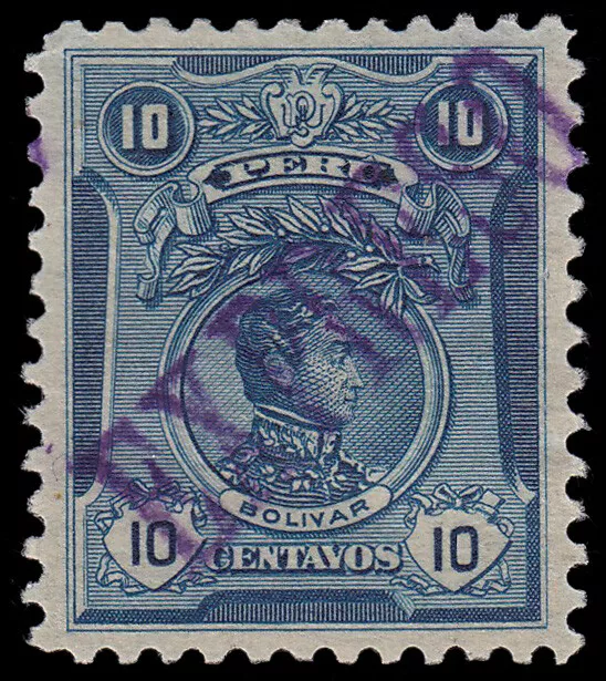 Pérou Urgent 3 1910 Bolivar Sceau De 1909 Avec Surcharge MH