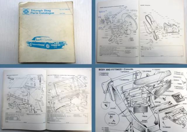 Triumph Stag Sports Car Spare Parts List Parts Catalogue 04/1974