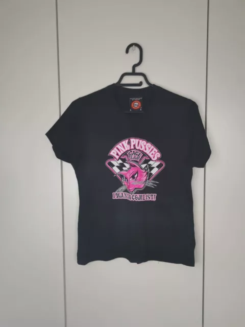 Pink Pussies Race Team (Damen) L Crew T-Shirt dünne Passform. Sehr guter Zustand - Small est uk 10 2
