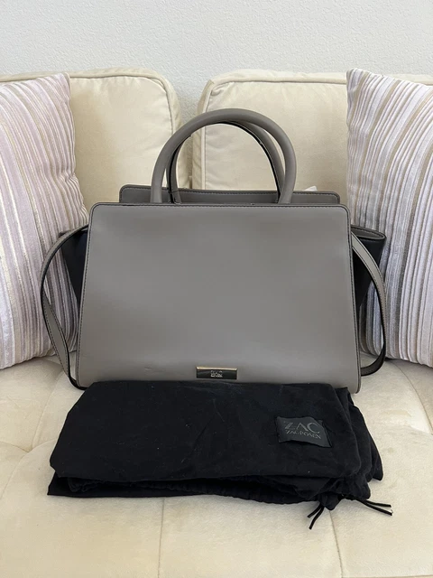 Zac Posen Eartha Iconic E/W Satchel Colorblock Blk/Lt Brn Handbag Bag - Nwt