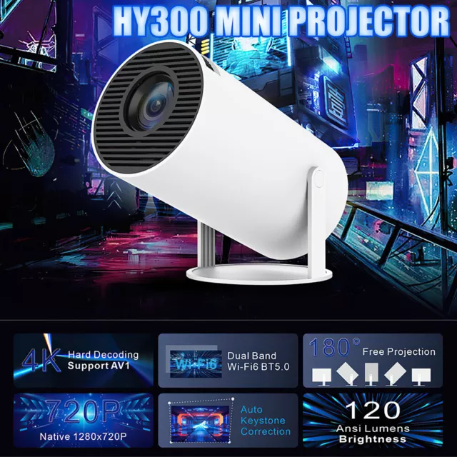 5G 4K Projector Smart HD LED WiFi Bluetooth HDMI USB Android Office Home Theater