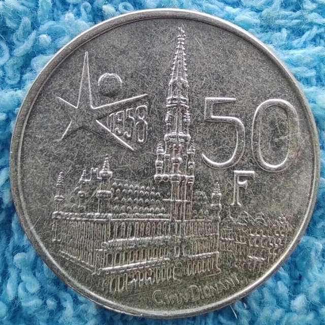 BELGIQUE 50 francs 1958 KM#150 Baudouino ARGENT 0,835-12,5 gr. (SC/UNC)