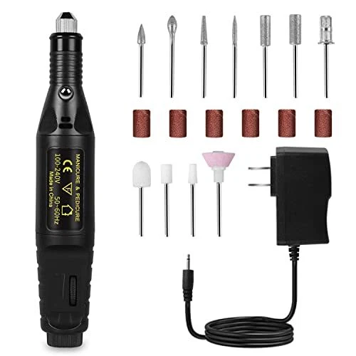 Taladro de uñas eléctrico portátil kit de uñas acrílico juego profesional de pulido de uñas...