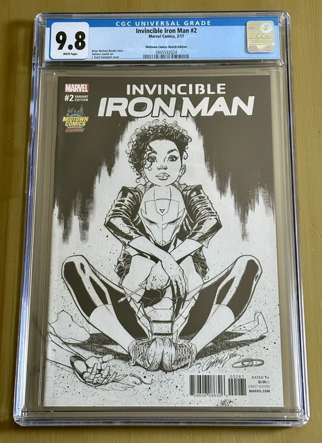 Invincible Iron Man 2 2017 Sketch Variant CGC 9.8 Midtown J Scott Campbell