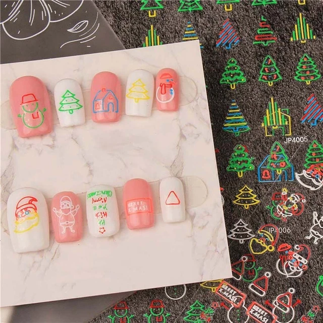 Decorations Snowman Nail Stickers Snowflake Nail Decals Christmas Nail Stickers