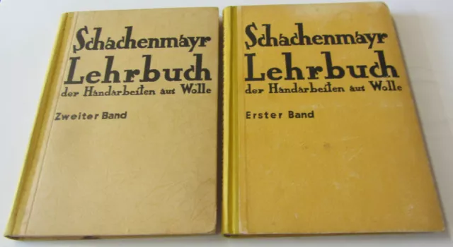 Schachenmayr Lehrbuch der Handarbeiten aus Wolle 1 + 2 1949 DIYS häkeln stricken
