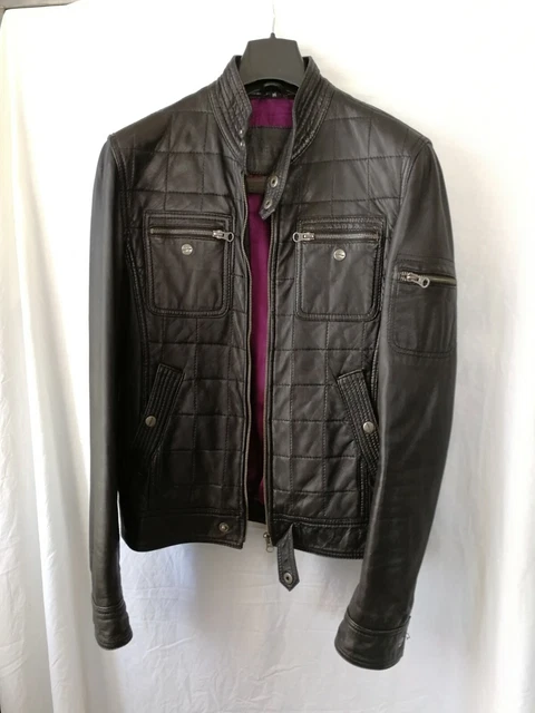 Blouson Moto Homme L.V.L. Lavenlito - Cuir Noir - Taille M - Neuf (sans étiquettes)
