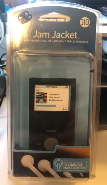 NEW DLO JAM Jacket Neoprene Case w/ earbud management For iPod Nano 2G 4GB 8GB