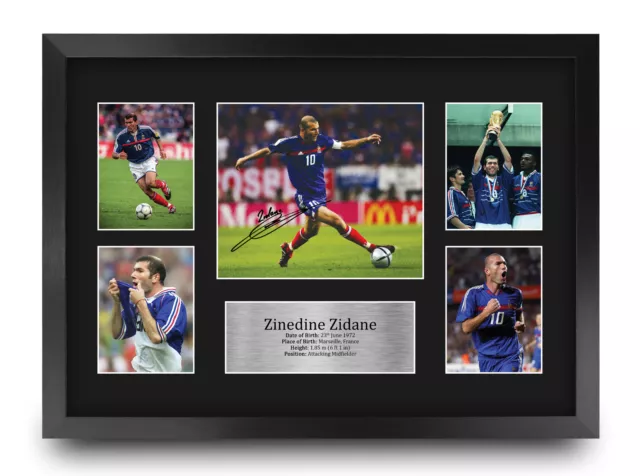 Zinedine Zidane France Gift Ideas Printed Autograph Picture for Football Fans