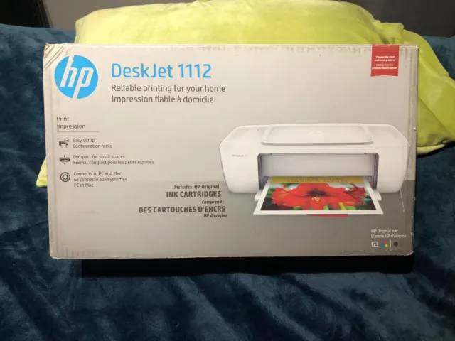 NEW/SEALED HP DeskJet 1112 Small Compact Color Inkjet Printer High Speed USB