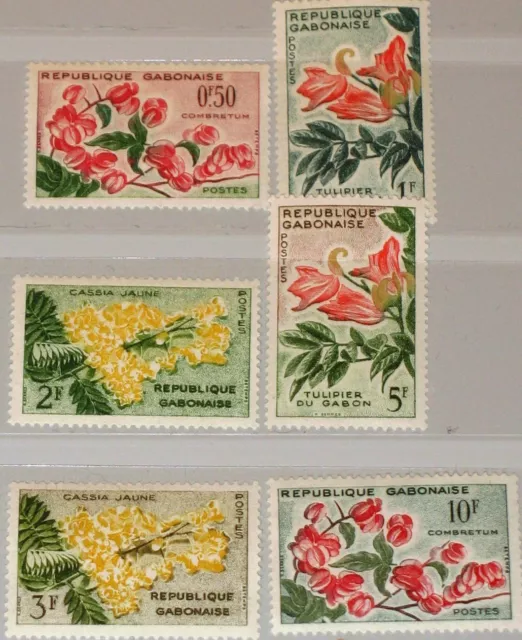 GABON GABUN 1961 160-65 154-59 Blüten Flowers Blumen Pflanzen Plants Flore MNH