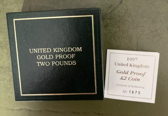 1997 Gold Gold £2 Coin Empty Case