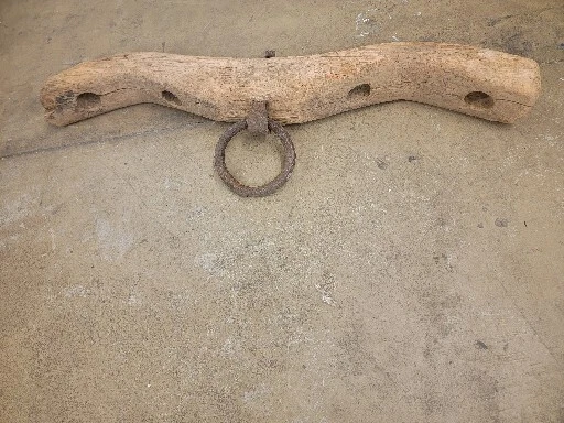 Vintage Early 1800’s Large Heavy Hand Carved Wood Iron Oxen Yoke. Fast Shipping!