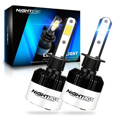 Nighteye NIGHTEYE H1 200W 1600LM LED Phare de Voiture Feux Avant Ampoule Kit 6500K Blanc 