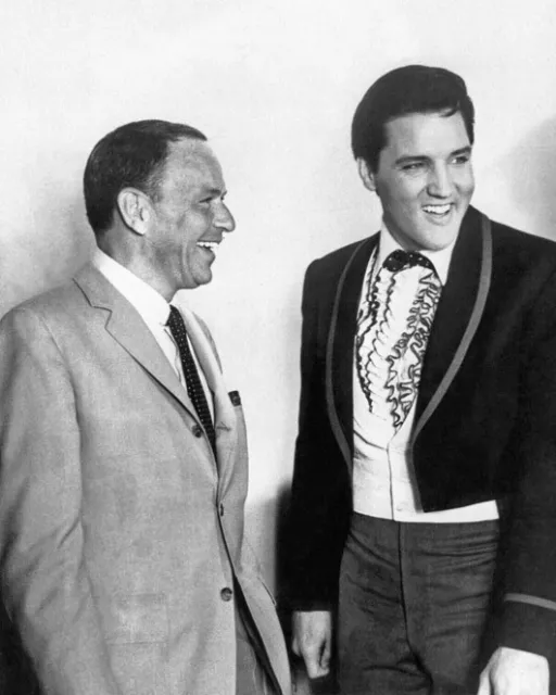 FAMOUS SINGERS FRANK SINATRA and ELVIS PRESLEY Glossy 8x10 Photo Print