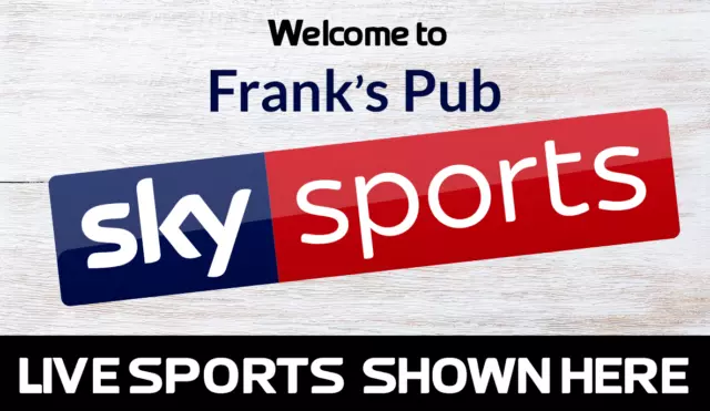 PERSONALISED LIVE SPORTS BAR Metal Sign A5 A4 Man Cave Pub Shed Gift Printed Sky
