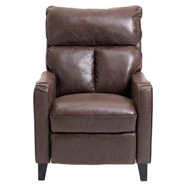 Microfiber Manual Glider Club Recliner With Padded Pillows In Dark Brown