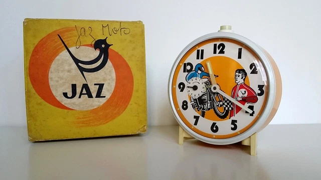 Reloj despertador animado Jaz Poldic "Moto"  Vintage