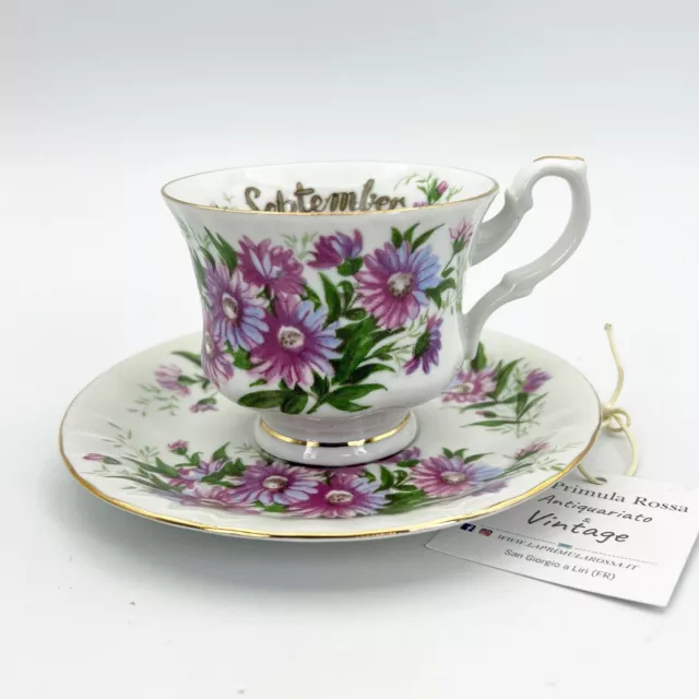 Tazza da the tè in porcellana con mese tazzina stile inglese SETTEMBRE 900 Fiori