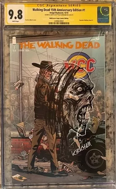 CGC 9.8 WALKING DEAD 15th Anniversary Edition #1 Signed & Remark Sketch Kirkham