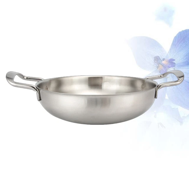 Sartén portátil de acero inoxidable tortilla-paella sartenes olla de sopa espaguetis