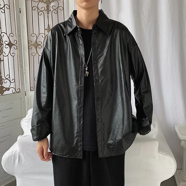 Débardeur En Cuir Pour Homme - Sans Manches - Col Rond - En Cuir Synthétique - Gilet Sexy - Effet Mouillé - Manches Courtes - En Cuir Verni, Noir , M