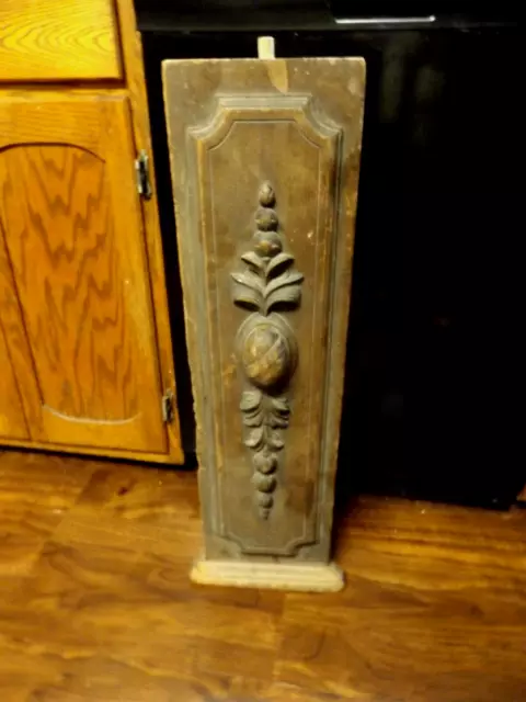 Primitive Victorian Antique Architectural Carved Wood Panel Furniture Remnant