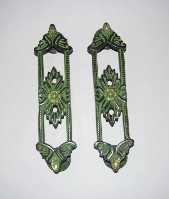 Brass Flourish Bow Style Handles 11.5'' Inches Pull With Butterfly Corners HK185