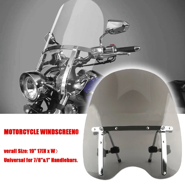 1X Large 19"x17" Windscreen Windshield Fit For Dyna Super Glide Custom FXDC 2005