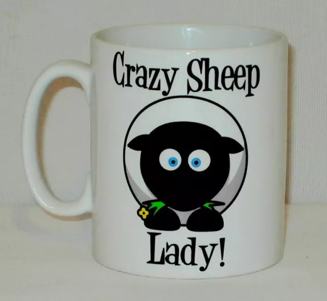 Crazy Sheep Lady Mug Can Personalise Funny Animal Lover Lamb Farmer Beware Gift