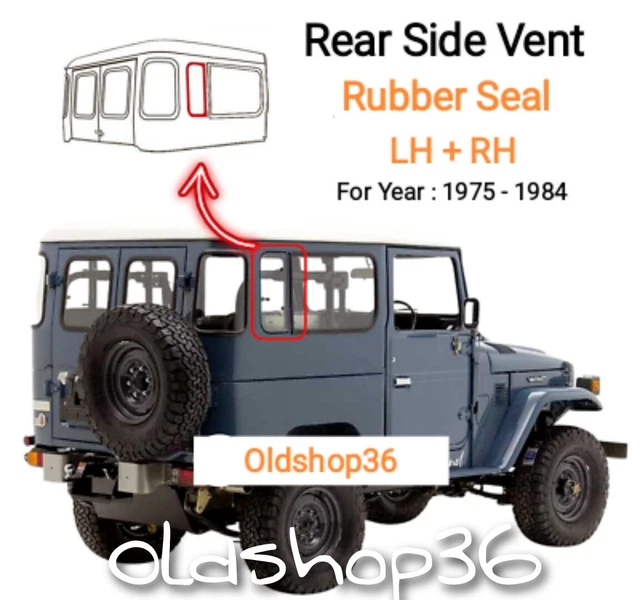 Rear Side Vent Rubber Glass Seal Pair For Toyota FJ40 BJ40 LandCruiser 1975-84