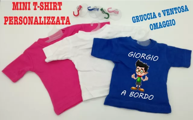 Mini T-Shirt Personalizzata Con Nome Bimbo A Bordo Auto Figlio Figlia Maglietta