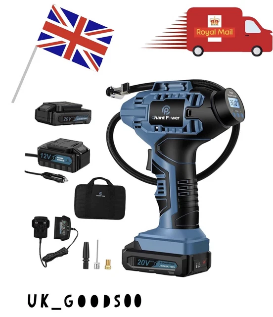 C P CHANTPOWER Tyre Inflator Air Compressor, 20V Cordless Car Tyre Pump
