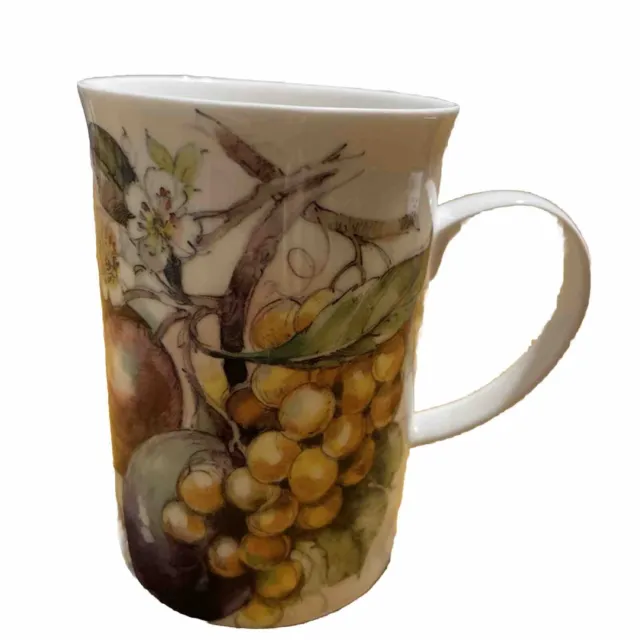 St George Fine Bone China England Coffee Tea Mug Painted Grapes Flowers