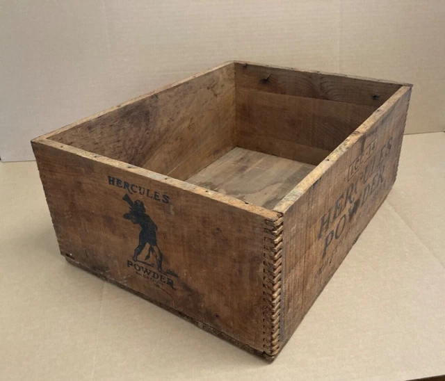 Vintage Hercules Powder Co. Wood Crate Box Dynamite Mining