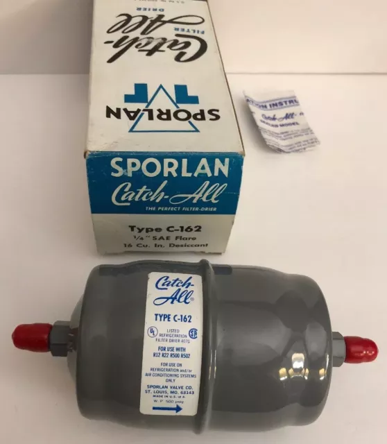 Sporlan Catch-All Filter-Drier Type C-162-RARE Vintage Collectible-Shipn 24 Hrs