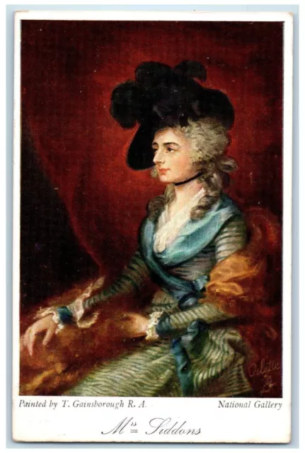 Mrs. Siddons Postcard Painted T Gainsborough RA National Gallery Oilette Tuck's