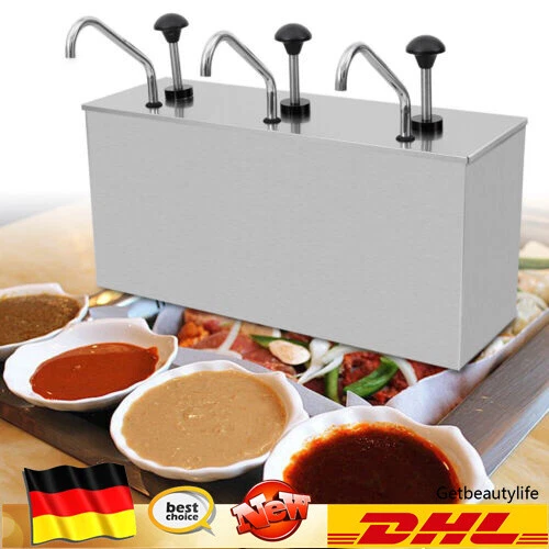 Edelstahl Pump Soßenspender Dispenser Saucenspender Behälter Ketchup Spender