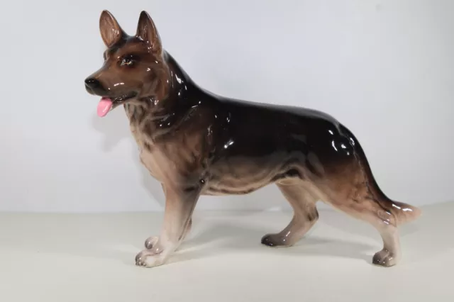 Vintage German Shepherd Dog Figurine Porcelain Ceramic Japan T855