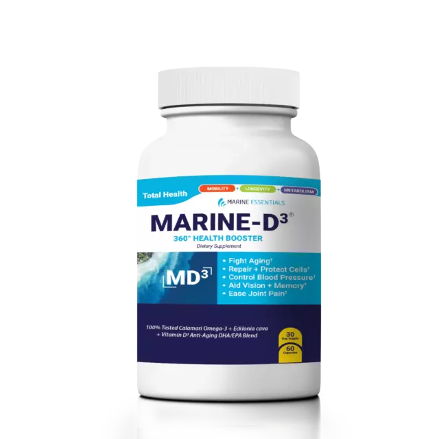 Marine Essentials | Marine-D3 | Anti-Aging | Omega-3 | 1 Bottle (60 Capsules)