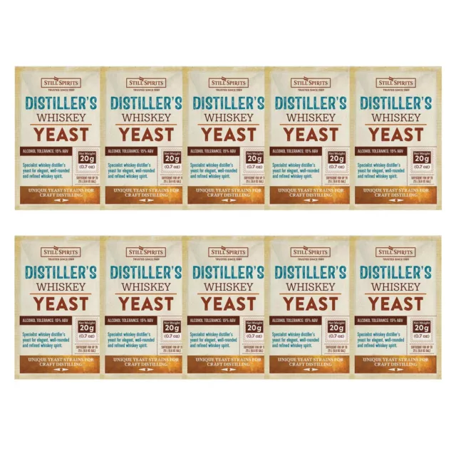 10 x Still Spirits Distiller's Yeast Whiskey 20g Spirit Alcohol Making  FP