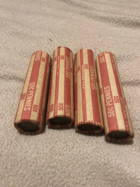 Us Wheat Pennies / Cent / Lincoln Shotgun Penny Roll Lot Of 5 - Unsearched By Me 3
