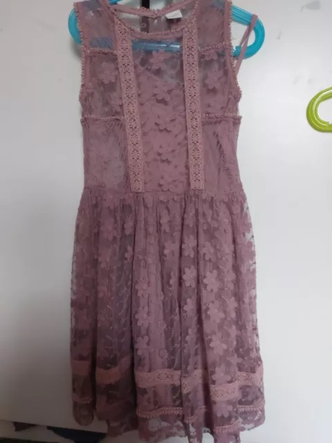 Next Girls Age 9 Years Pretty Lace Party Dress Floral Lined Beautiful