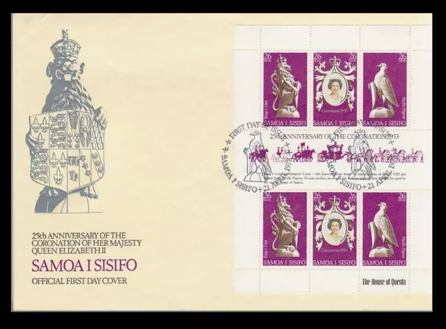 095. Samoa 1978 Briefmarke S/S Krönung Von H.M.Queen Elizabeth II FDC