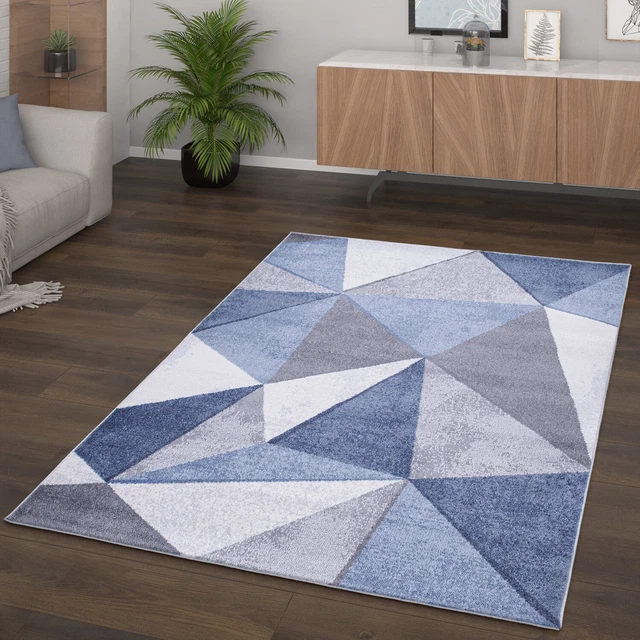 Salon Alfombra Pelo Corto Dibujo Geométrico Vintage Patrón