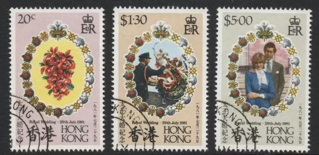Hong Kong 1981 Royal Wedding set SG 399-401 Fine used.